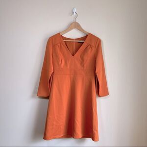 Angeleye 70's Tailored Mini Dress w/ Split Bell Sleeve Burnt Orange Size 6